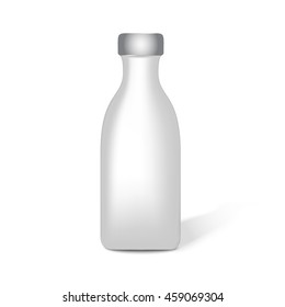 Template of plastic Dairy milk bottle with on white background