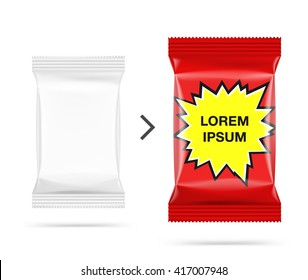 Template plastic pack isolated on white background.  Vector illustration template ready for your desing. It can be use for presentation, promo, adv and etc.