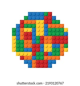Template of plastic parts for text. 5 colors. Enjoy Eps 10