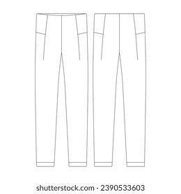 template pocket legging vector illustration flat design outline clothing collection