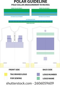 Template polar guideline collar polo (standard cutting) for sublimation jersey (Asian size)