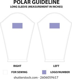 Template polar guideline long sleeve (standard cutting) for sublimation jersey (Asian size)