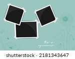 template polaroid photography background for design vector template