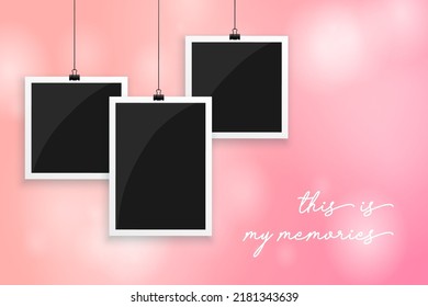 Template Polaroid Photography Background For Design Vector Template