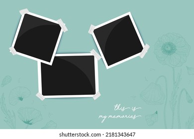 template polaroid photography background for design vector template