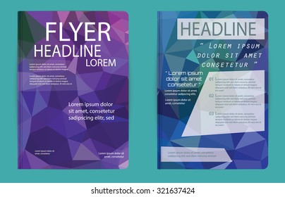 Template polygon abstract design magazine brochure flyer booklet cover annual report vector Proportionally A4