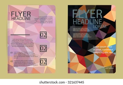 Template polygon abstract design magazine brochure flyer booklet cover annual report vector Proportionally A4