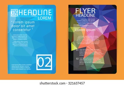Template polygon abstract design magazine brochure flyer booklet cover annual report vector Proportionally A4
