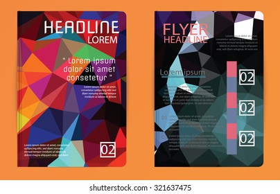 Template polygon abstract design magazine brochure flyer booklet cover annual report vector Proportionally A4