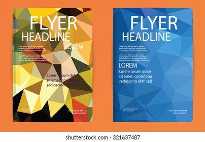 Template polygon abstract design magazine brochure flyer booklet cover annual report vector Proportionally A4