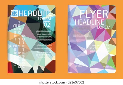 Template polygon abstract design magazine brochure flyer booklet cover annual report vector Proportionally A4