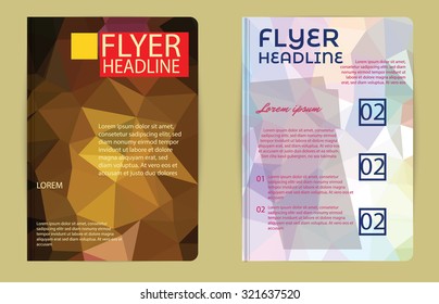 Template polygon abstract design magazine brochure flyer booklet cover annual report vector Proportionally A4