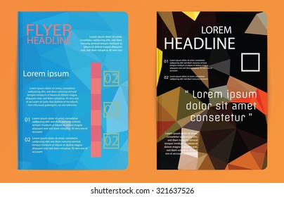 Template polygon abstract design magazine brochure flyer booklet cover annual report vector Proportionally A4
