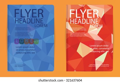 Template polygon abstract design magazine brochure flyer booklet cover annual report vector Proportionally A4
