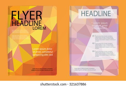 Template polygon abstract design magazine brochure flyer booklet cover annual report vector Proportionally A4
