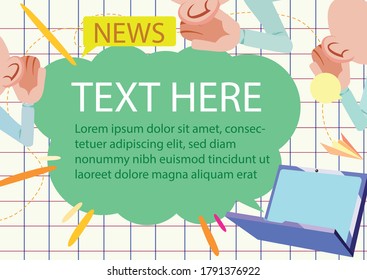Template poscard for announcement about news.