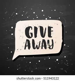 Template post card. concept handwritten motivation " giveaway" 