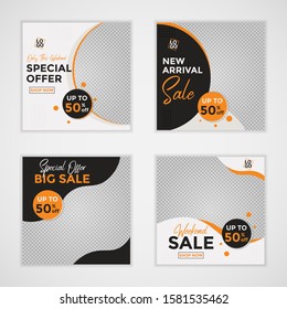 Template post for social media ad, design for fashion sale