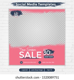 Template post for social media ads, template sale for feed social media, file with layered and eps 10