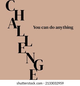 template of a post post in social networks challenge, you can do anything, vector illustration eps 10