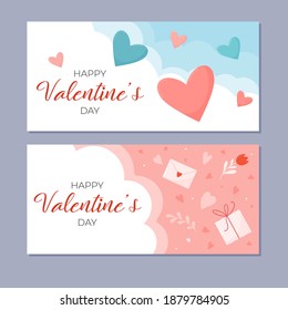 Plantilla para postales o banner para el Día de San Valentín.