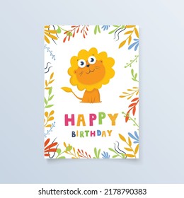 Vorlagenkarte mit Giraffe. Grußkarte Geburtstagsfeiertag für Druck, Design, Poster,