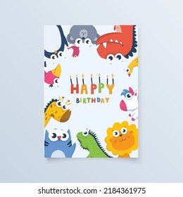 Vorlagenkarte mit Giraffe. Grußkarte Geburtstagsfeiertag für Druck, Design, Poster,