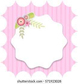 Template for postcard, invitation, wedding,valentines day, party card with frame,cute owls,flowers and decorative elements