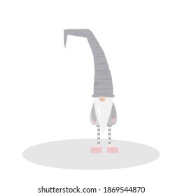 La postal de plantilla con gnomos nórdicos cargando las vacaciones de Navidad. Para web o folleto