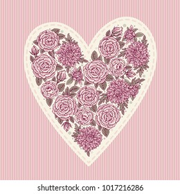Template of postcards or invitations to St. Valentine's Day. Can be used for scrapbook, print and etc.