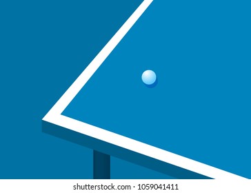 Template for poster, card or ticket. Racket for table tennis and ball. Vector illustration