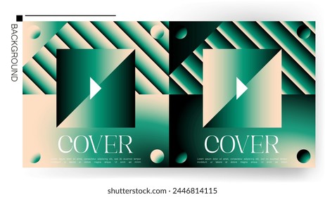 Plantilla para portada de póster con diseño abstracto en color verde degradado. Ilustración vectorial. El diseño conceptual implica una colección de colores de fondo