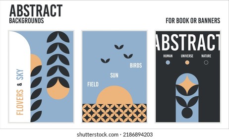 Plakatvorlage. Geometry anstract Hintergrund mit Blumen, Natur. Abstrakte Hintergründe