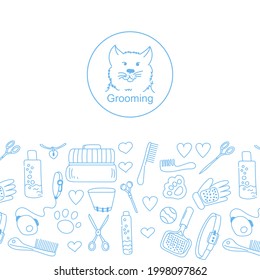 Plantilla para la ilustración vectorial de gatos de preparación de afiches. Concepto de diseño de veterinaria.