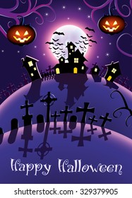 Template for poster of Happy Halloween in vertical