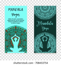 Template of poster for International Yoga Day. Flyer for 21 june, Yoga day