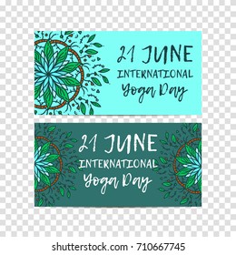 Template of poster for International Yoga Day. Flyer for 21 june, Yoga day