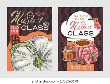template for the poster master class " Autumn kitchen"