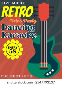 Template Poster Music Festival Vintage black red Soft