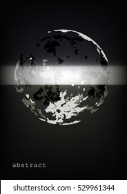 Template of poster/banner with abstract sphere on black background. Vector image.