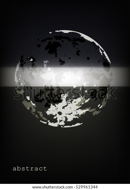 Template of poster/banner with abstract sphere on\
black background. Vector\
image.