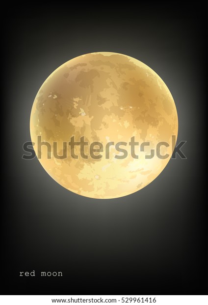 Template of poster/banner with realistic Red Moon.\
Vector image.