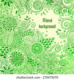 Template posters with doodle flowers and paisley for your business. Vector abstract grunge background for invitations, business documents, cards, flyers and placards. Sale brochure.