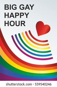 template for the posters, invitations, congratulations on the gay rainbow flag