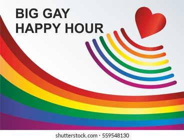 template for the posters, invitations, congratulations on the gay rainbow flag