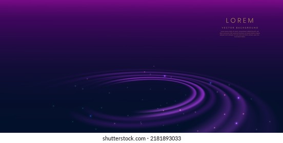 Template premium awards nomination ceremony with curve line and glitter effect with copy space on dark blue and purple background. Vector illustration