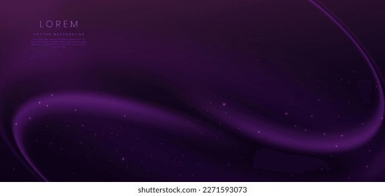 La prima de plantilla premia la ceremonia de nominación con el efecto de línea de curva y brillo con espacio de copia sobre fondo morado oscuro. Ilustración del vector
