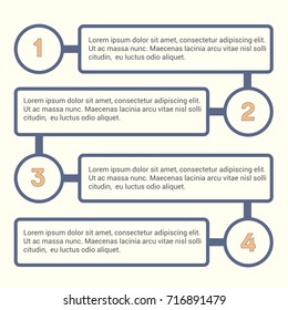 Template for presentation with 4 parts, steps or processes