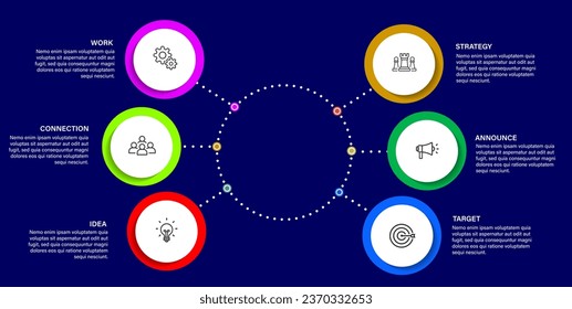 template presentation infographic design, circle graphic multicolor for layout information, business report, vector eps 10