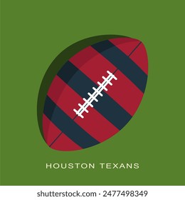 Template for presentation or infographics. Ball textured by Houston Texans American football team uniform colors